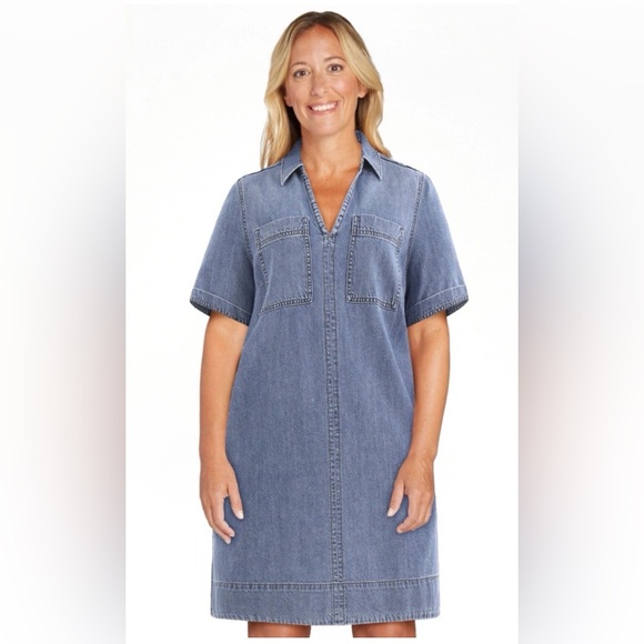 Terra Sky Women’s Denim Mini Popover Shirt  Dress Size 2X New!!!! - Picture 4 of 4